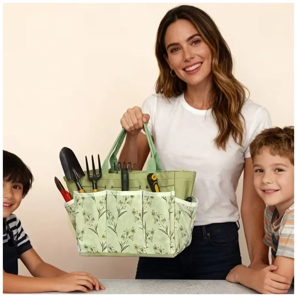 NWT Printed Tote Bag Multi-Purpose Home Organizer Multiple Pockets